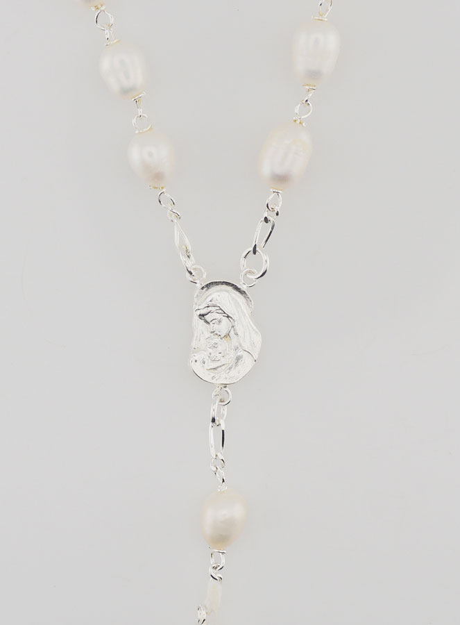 Rosario de Plata 925/1000 y Nácar - Granos Brillantes de 7 mm (pic 4)