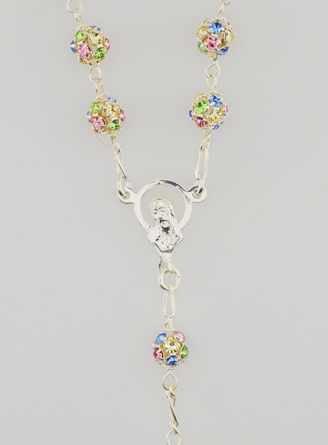 Rosario en Plata y Cuentas de Cristal 6mm (pic 4)