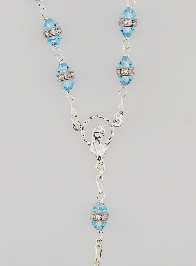 Rosario en Plata y Cristal de Azul Cielo (pic 4)