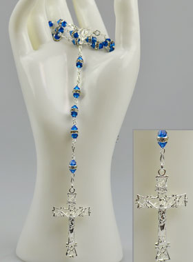 Rosario en Plata y Cristal de Azul Zafiro (pic 1)