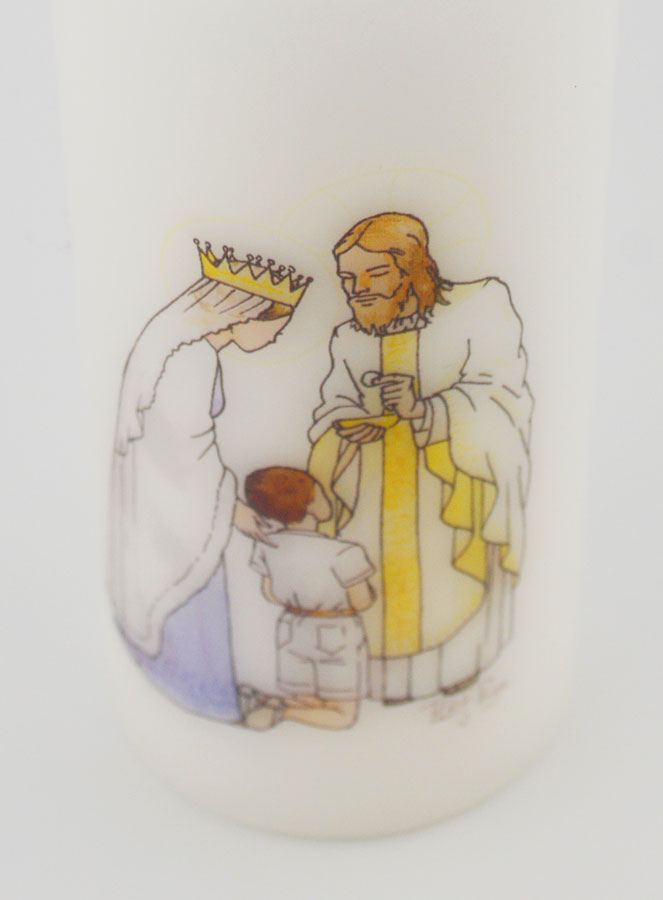 Cirio de Primera Comunión Jesús y María - Niño Marrón (pic 4)
