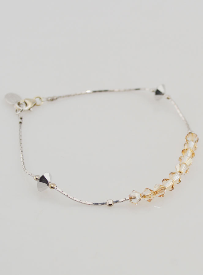 Pulsera de Rosario en Ambar y Cristal Plateado (pic 4)