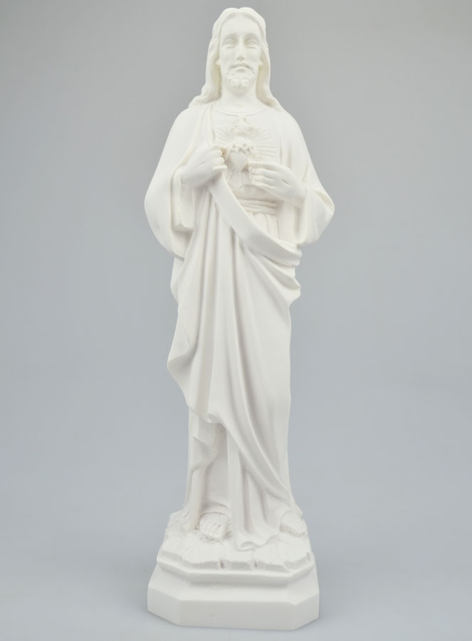 Estatua del Sagrado Corazón de Jesús en Alabastro - 32 cms (pic 2)