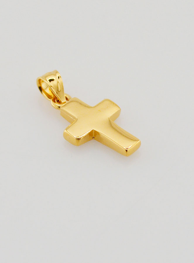 Colgante Cruz Chapado en Oro 18k - Esmalte Azul (pic 4)