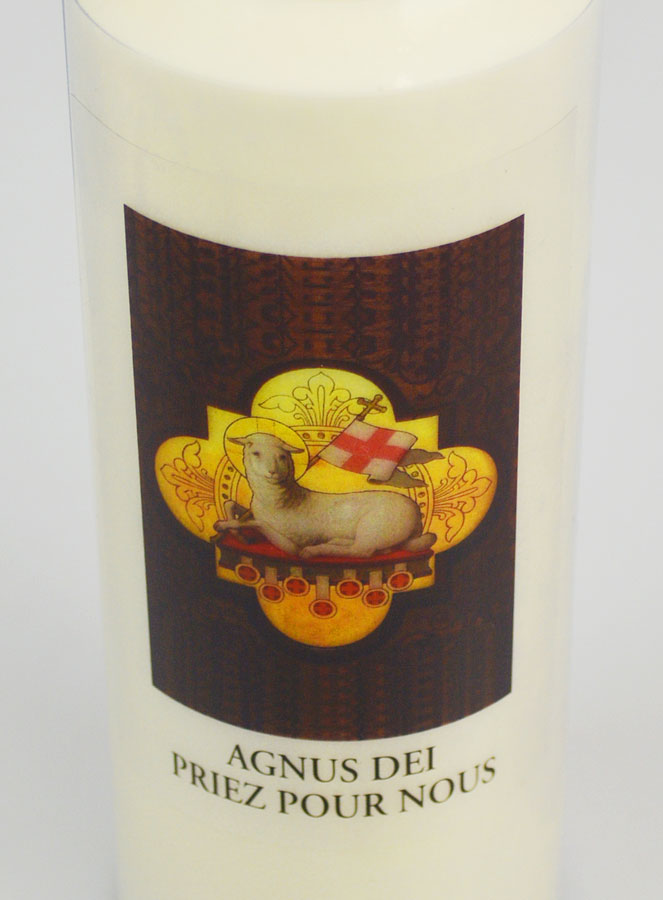 Vela de novena del Cordero de Dios - 17,5 cm (pic 4)