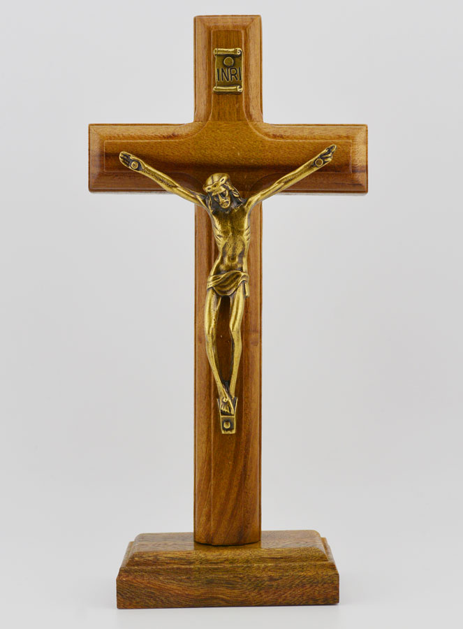 Crucifixo em Madeira Com Base Removível - 17cm (pic 1)