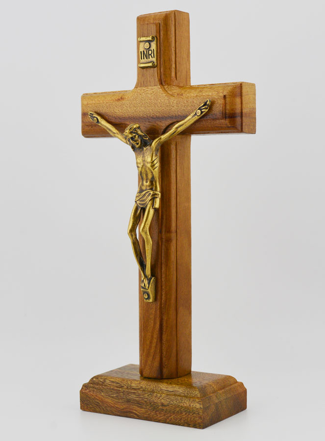 Crucifixo em Madeira Com Base Removível - 17cm (pic 2)