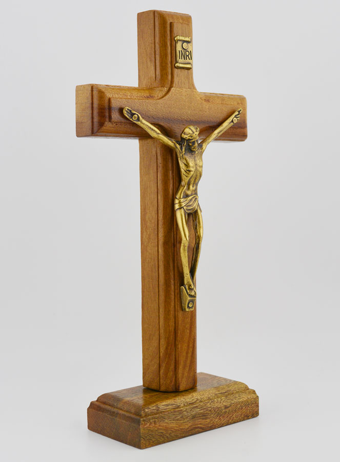 Crucifixo em Madeira Com Base Removível - 17cm (pic 3)