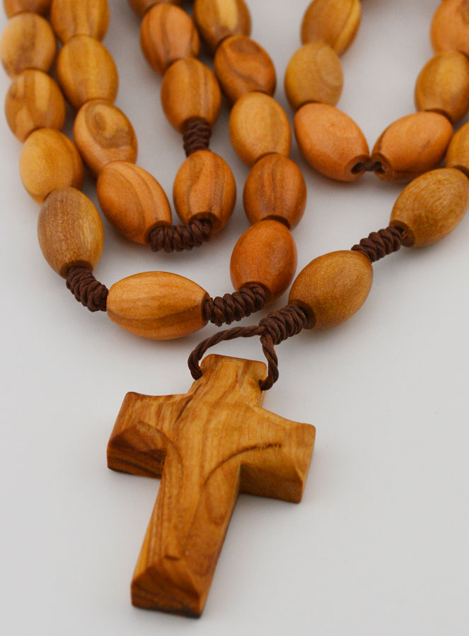 Rosario grande en madera de olivo - 60 cm (pic 4)