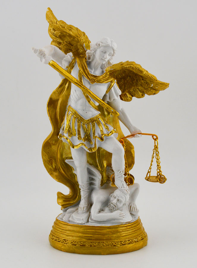 Estatua Religiosa de San Miguel con Balanzas - 14cm (pic 1)