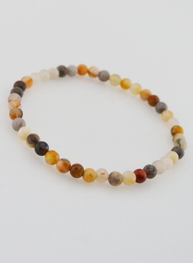 Pulsera de Piedra de Ágata Pluma - 4mm (pic 3)
