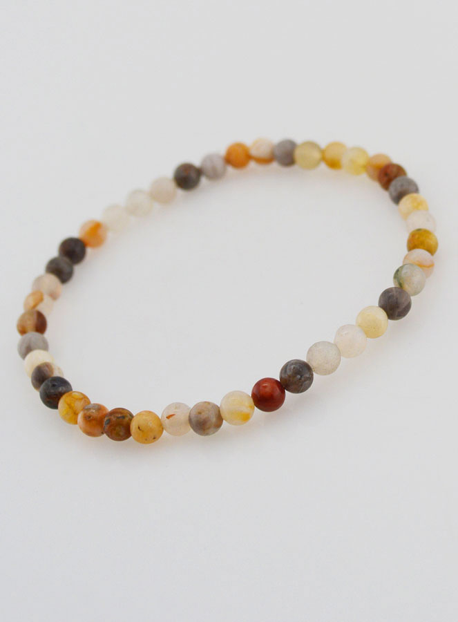 Pulsera de Piedra de Ágata Pluma - 4mm (pic 4)
