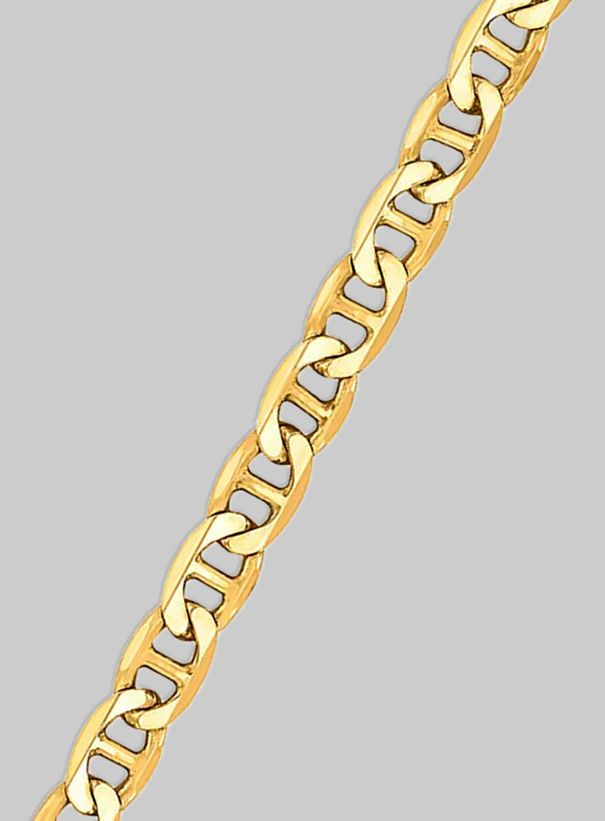 Cadena de 45 cm con eslabón Marinero martillado de 1,5 mm – Oro de 9 quilates (pic 2)