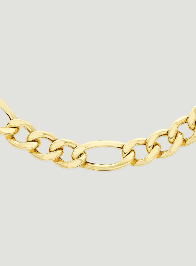 Cadena de 50cm Eslabones Figaro Alternados 2,3mm - Oro 9k (pic 2)