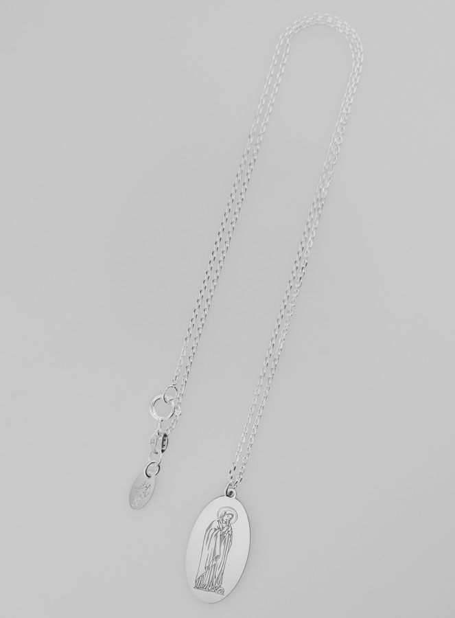 Medalla Virgen María + Cadena - Plata de Ley (pic 2)