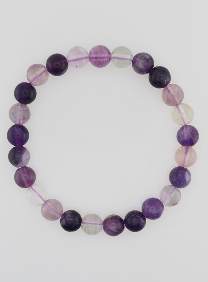 Pulsera en Piedra Natural de fluorita violeta - 8 mm (pic 1)