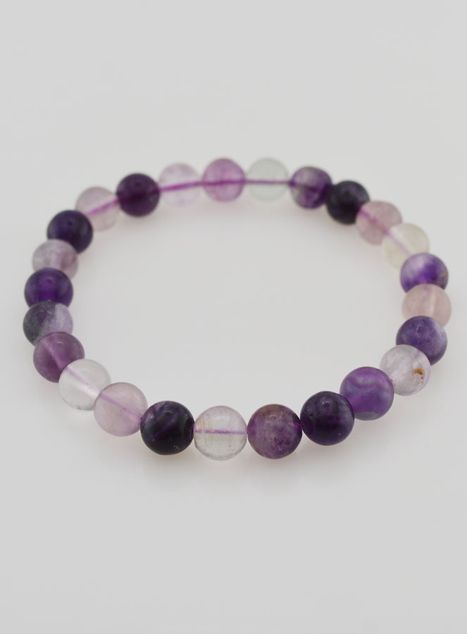 Pulsera en Piedra Natural de fluorita violeta - 8 mm (pic 2)