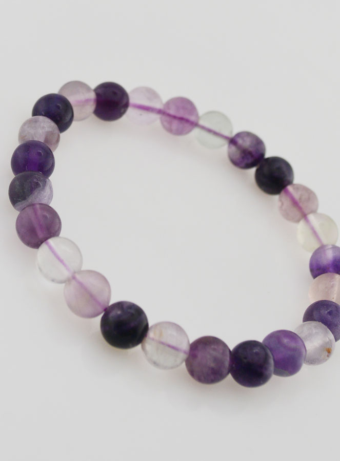 Pulsera en Piedra Natural de fluorita violeta - 8 mm (pic 3)