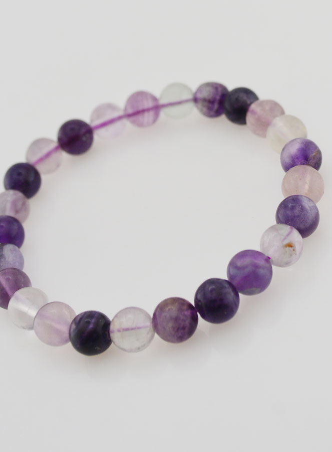Pulsera en Piedra Natural de fluorita violeta - 8 mm (pic 4)