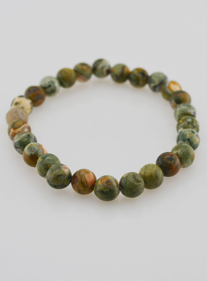 Pulsera en piedra natural de riolita - 8 mm (pic 2)