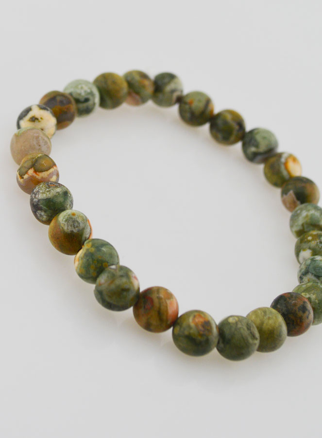 Pulsera en piedra natural de riolita - 8 mm (pic 3)