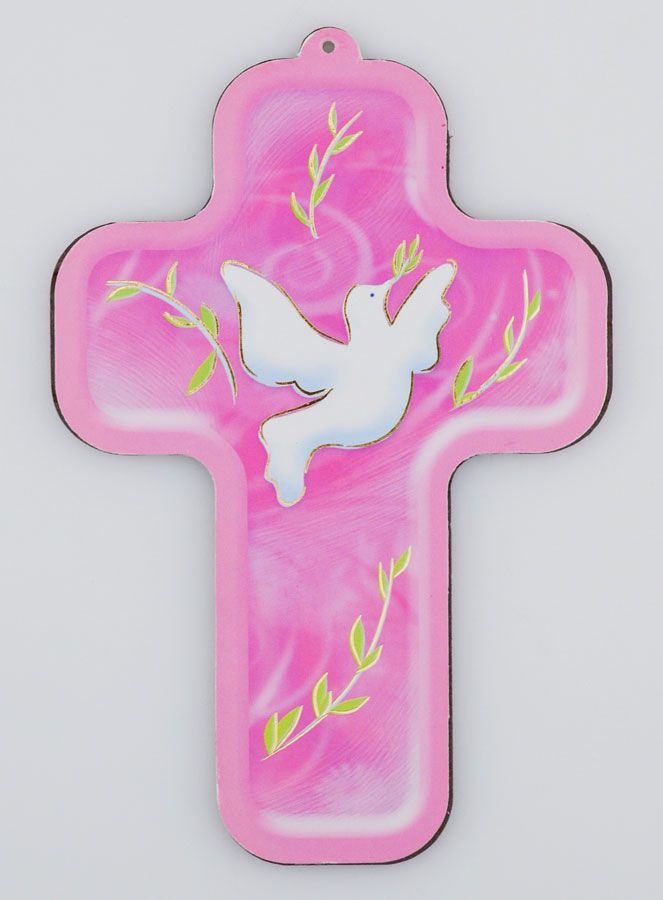 Cruz de Confirmación - Paloma del Espíritu Santo - Rosa (pic 1)