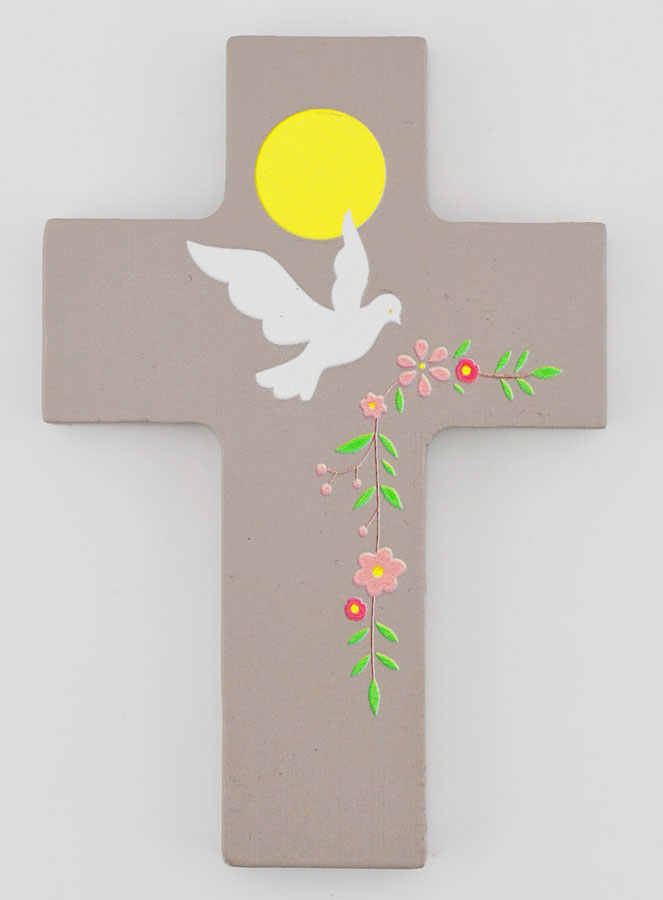 Cruz de recuerdo para la Confirmación en madera - Espíritu Santo (pic 1)