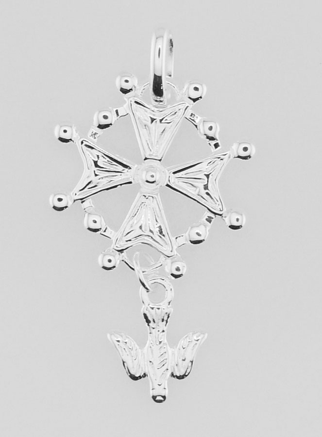 Colgante de Cruz de Confirmación - Espíritu Santo en plata (pic 1)