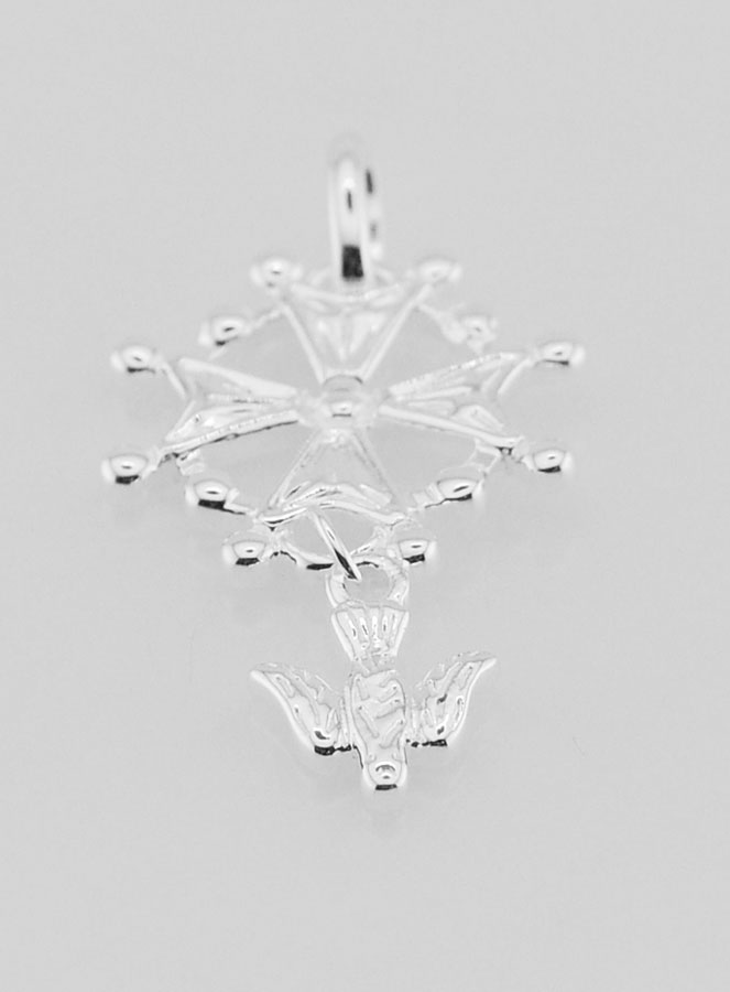 Colgante de Cruz de Confirmación - Espíritu Santo en plata (pic 2)