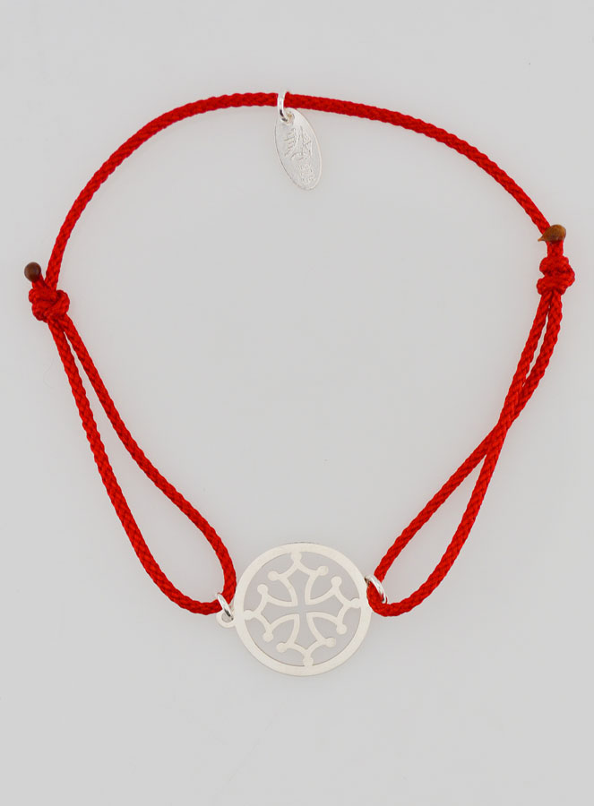 Pulsera de Plata y Cuerda – Cruz Occitana (pic 1)