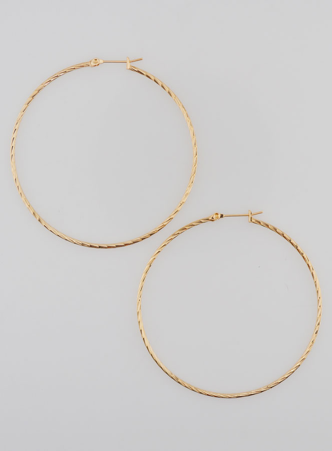 Aros trenzados chapados en oro - 40 mm (pic 1)