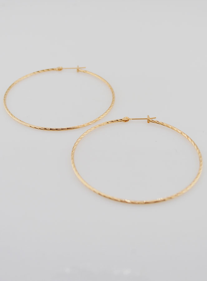 Aros trenzados chapados en oro - 40 mm (pic 2)