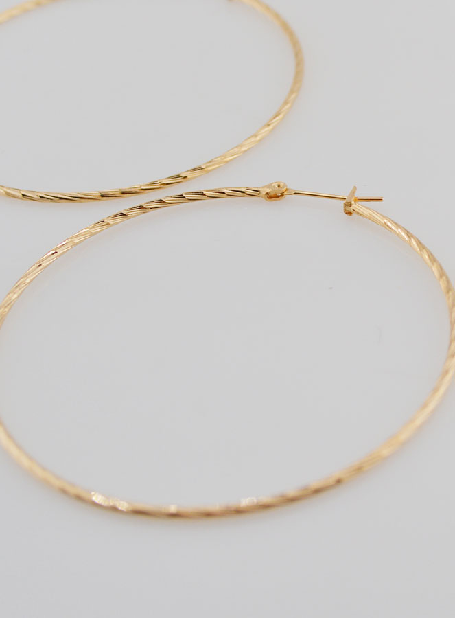 Aros trenzados chapados en oro - 40 mm (pic 3)
