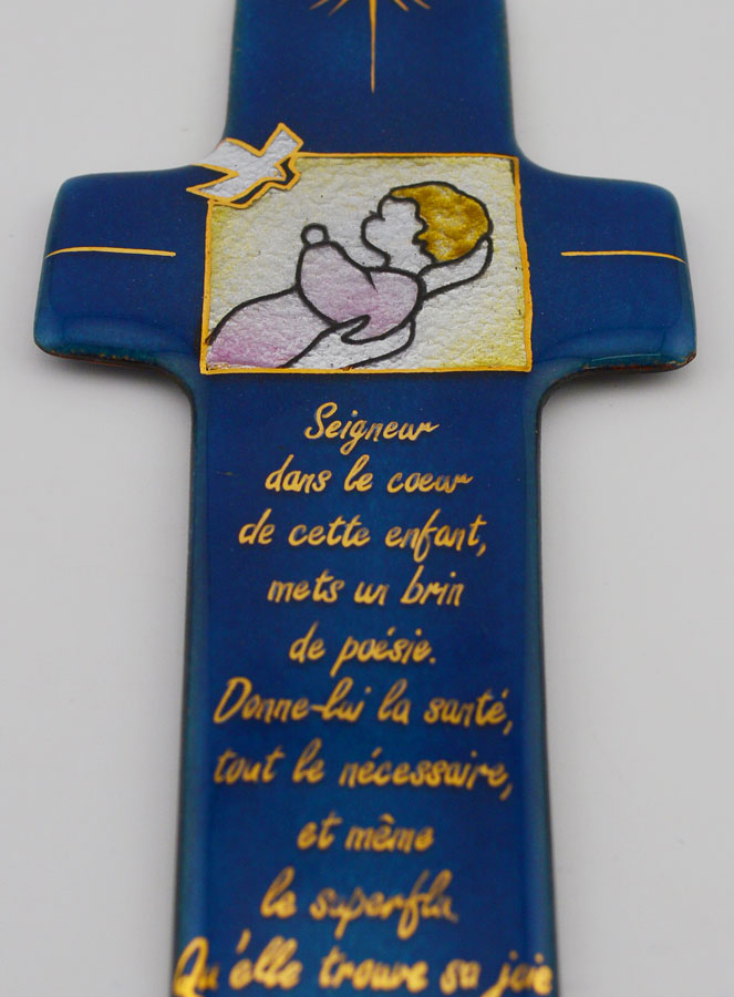 Cruz de Bautismo para Niña y Oración en Esmaltes Libaneses (pic 2)
