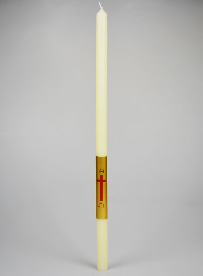 Vela de bautizo color marfil y dorado - 50 cm (pic 1)