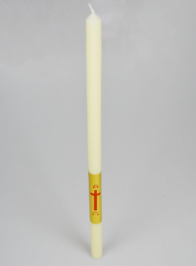 Vela de bautizo color marfil y dorado - 50 cm (pic 2)