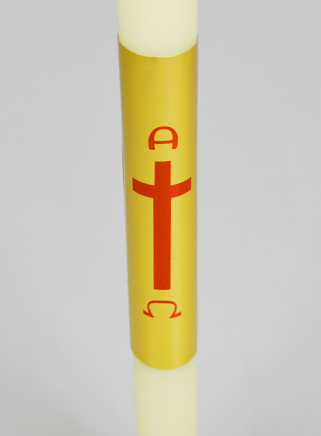 Vela de bautizo color marfil y dorado - 50 cm (pic 3)
