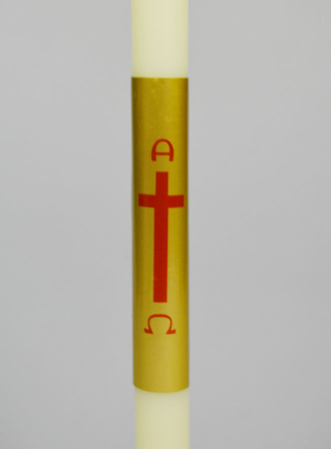 Vela de bautizo color marfil y dorado - 50 cm (pic 4)