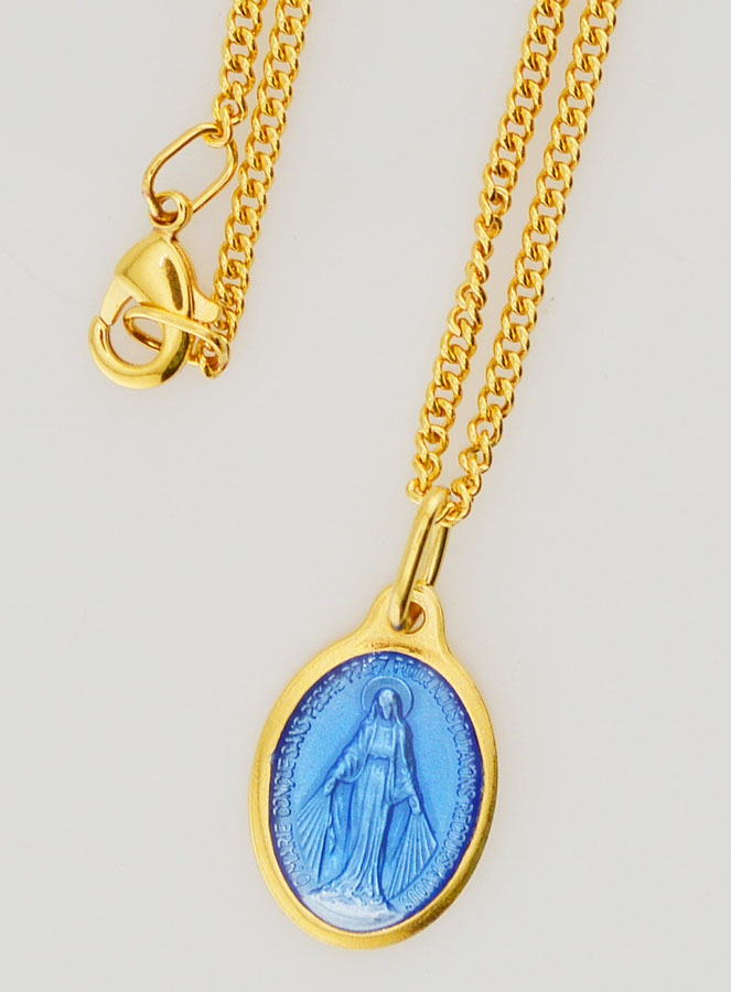 Medalla Milagrosa Azul y Cadena de 45 cm (pic 4)
