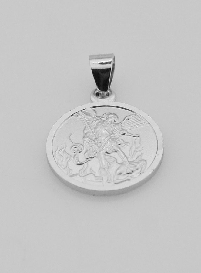 Medalla de San Miguel Arcángel en plata de ley - 14 mm (pic 2)