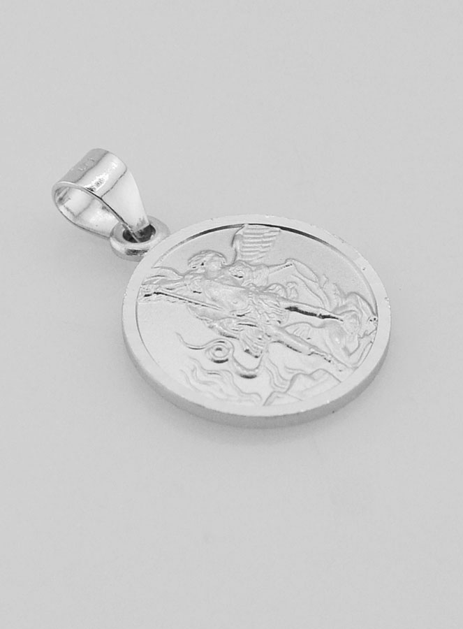 Medalla de San Miguel Arcángel en plata de ley - 14 mm (pic 3)