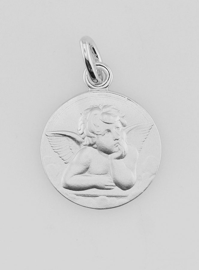 Regalo de Bautismo - Medalla del Ángel de la Guarda en Plata de 16 mm (pic 1)