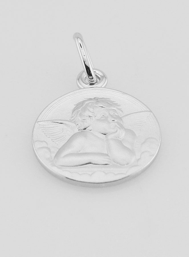 Regalo de Bautismo - Medalla del Ángel de la Guarda en Plata de 16 mm (pic 2)