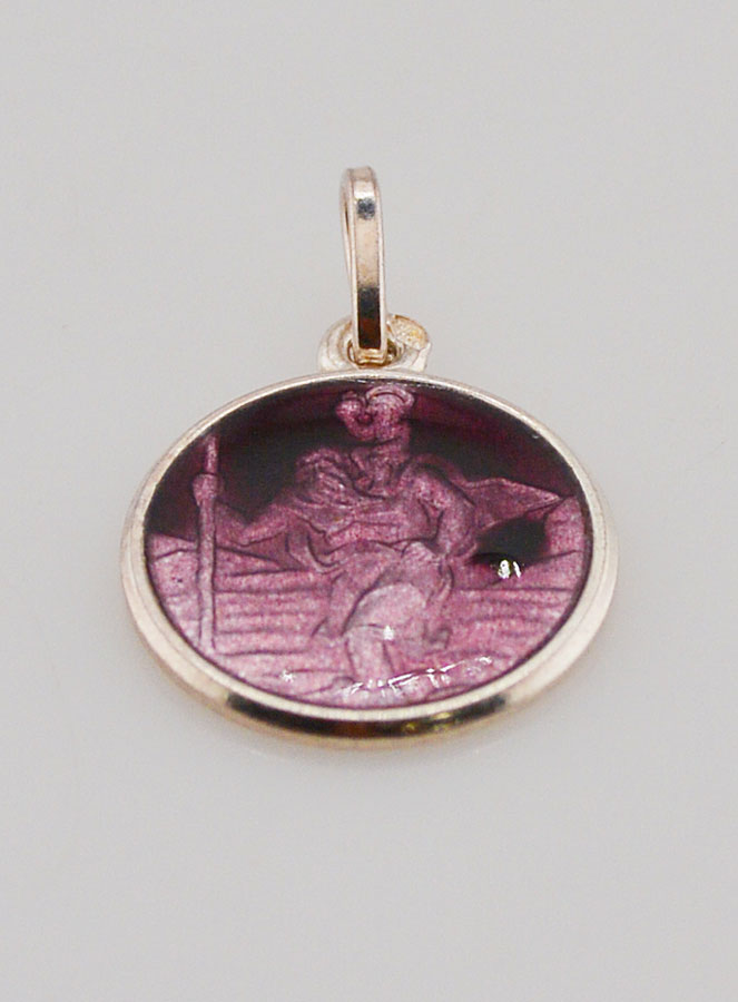 Medalla de San Cristóbal en Plata y Esmalte - 15 mm (pic 2)