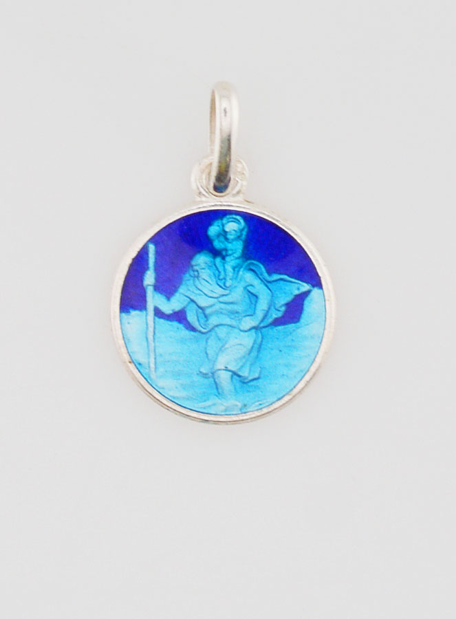Medalla de San Cristóbal en Plata y Esmalte - 12 mm (pic 1)