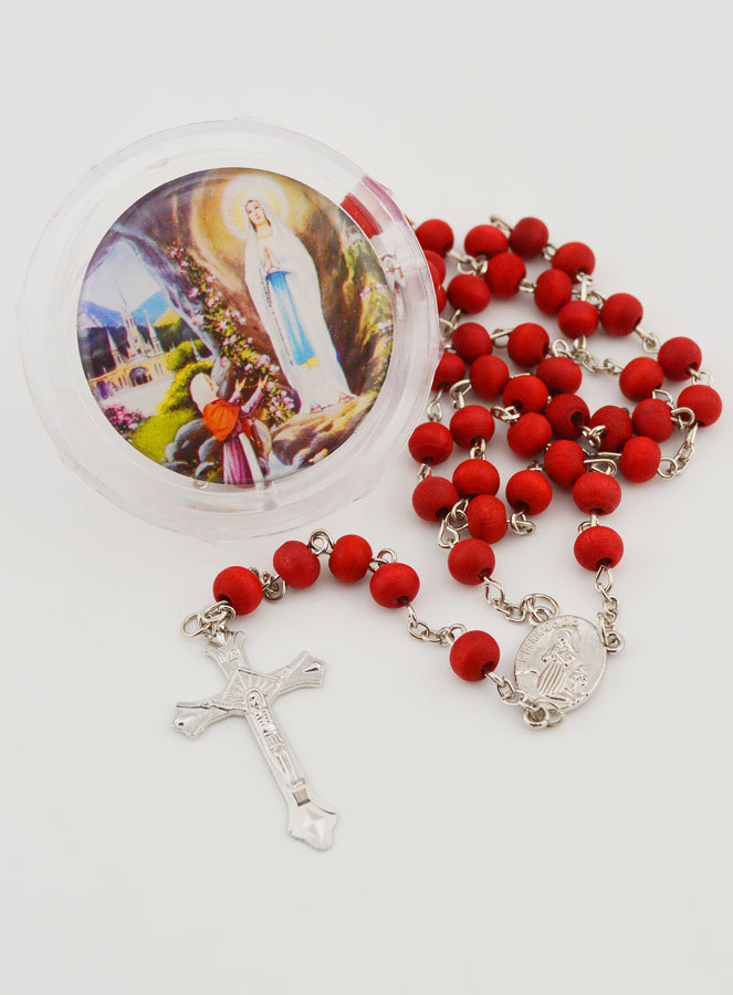 Rosario de Lourdes de Madera de Palo de Rosa (pic 1)
