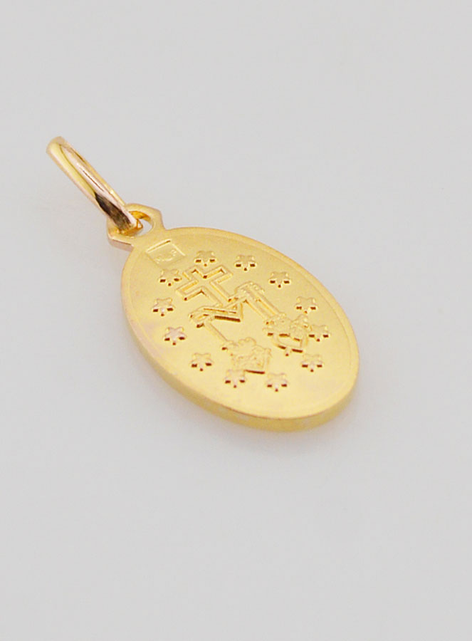 Medalla Milagrosa bañada en oro sobre base de plata - 13 mm (pic 2)