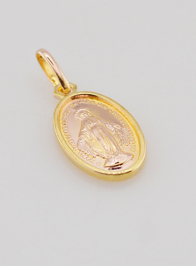 Medalla Milagrosa bañada en oro sobre base de plata - 13 mm (pic 4)