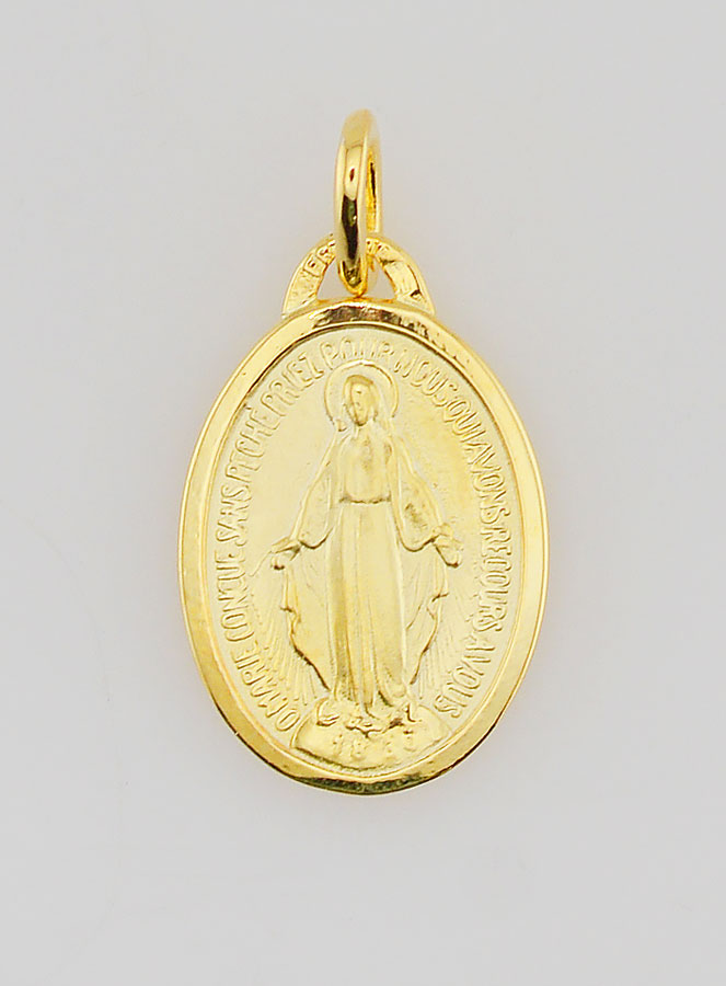 Medalla Milagrosa bañada en oro sobre base de plata - 16mm (pic 1)