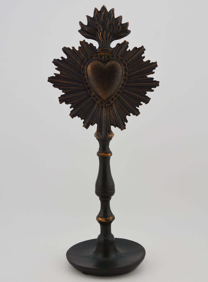 Ex voto sobre base negra y bronce - 23 cm (pic 1)